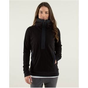 Lululemon Post Chaturanga Pullover VINTAGE 2013 Fleece Black Size 6 RARE  ZIP